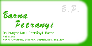 barna petranyi business card